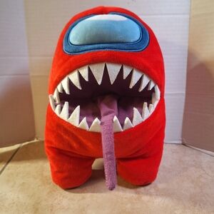 Toikido Among Us Plush Red Imposter 10" Tall Stuffed Monster Purple Tongue